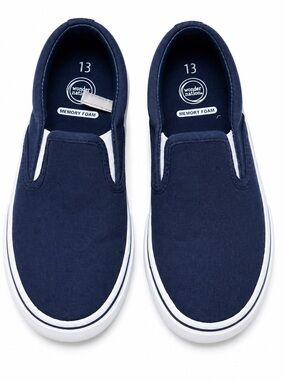 Wonder Nation Navy Slip-On Shoes Youth Size 13 Memory Foam